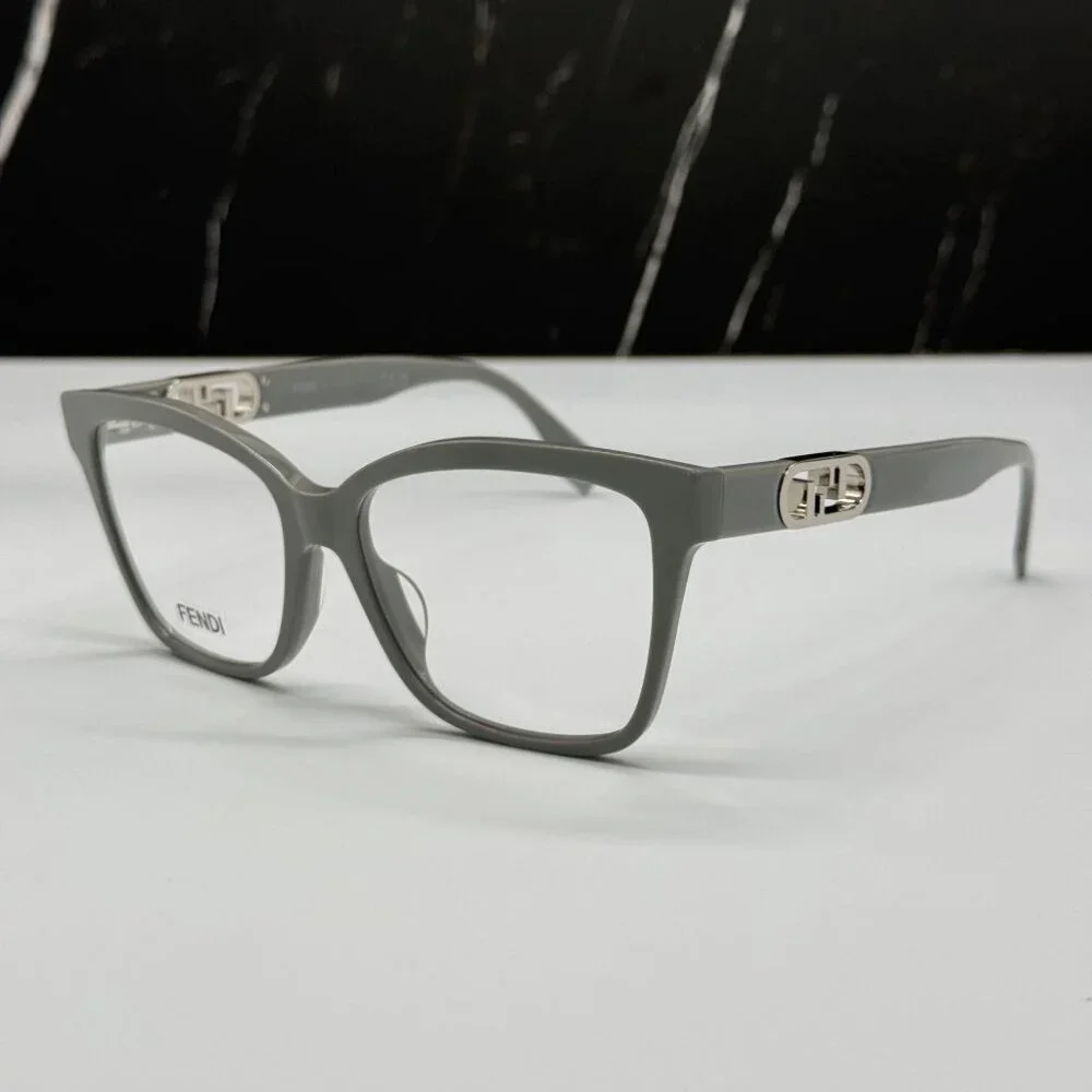 NEW FE50025I 020 FENDI EYEGLASSES SHINY GREY UNISEX EYEWEAR FENDI